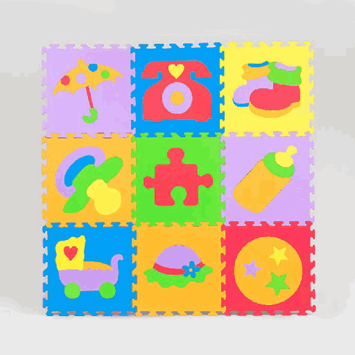 کف پوش اتاق کودک طرح وسایل نوزاد