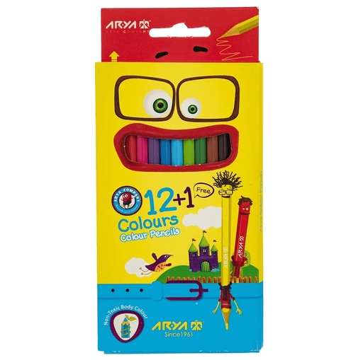 مداد رنگی 12 + 1 رنگ آریا مدل 3016