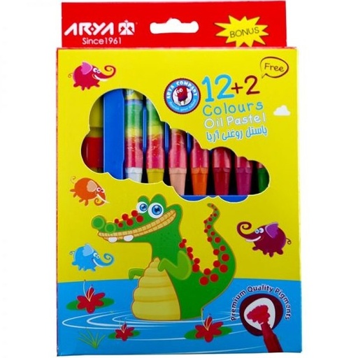 پاستل روغنی 2+12 رنگ آریا
